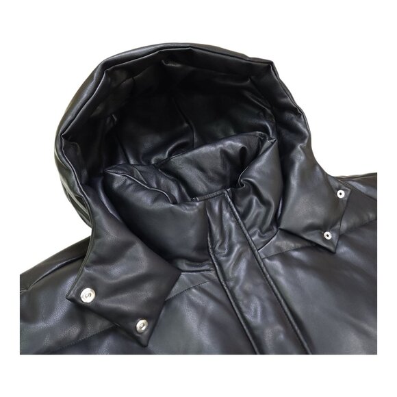 Abercrombie & Fitch Ultra Collection XXL Vegan Leather Coat Jacket 45" Long - Picture 5 of 16